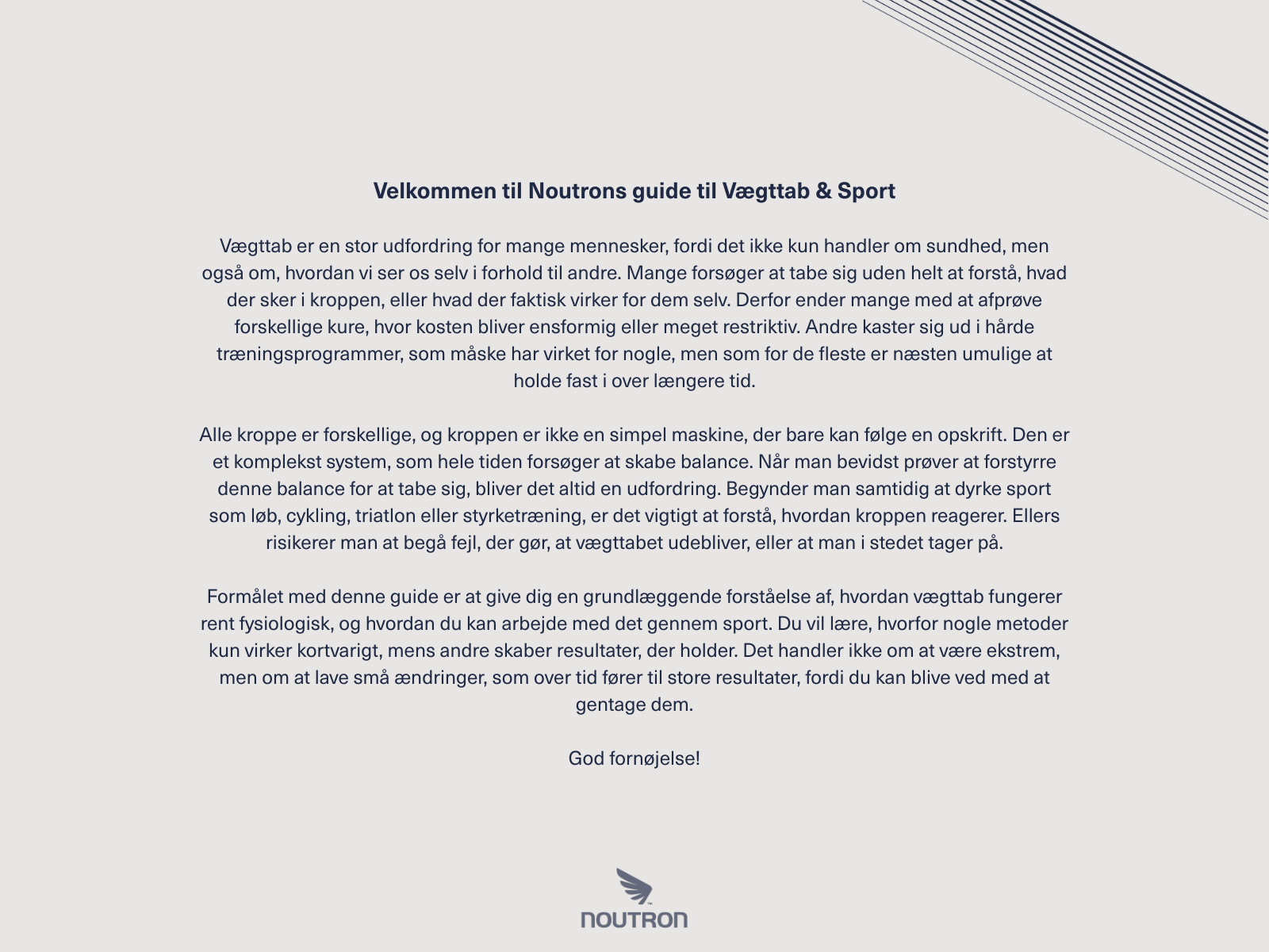 Vægttab og Sport - Forstå Kroppen